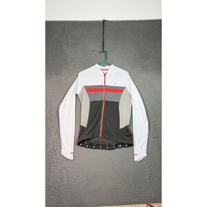 Performance‎ Womens Cycling Jersey Long Sleeve Full Zip Colorblock White Grey L